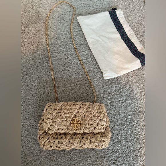 Tory Burch Raffia Crossbody with Gold Chain - Picture 3 of 5